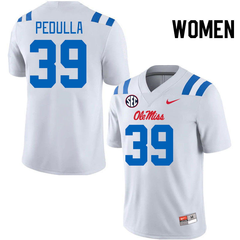 Women #39 Ciaran Pedulla Ole Miss Rebels 2024 New Uniforms College Football Jerseys Stitched-White